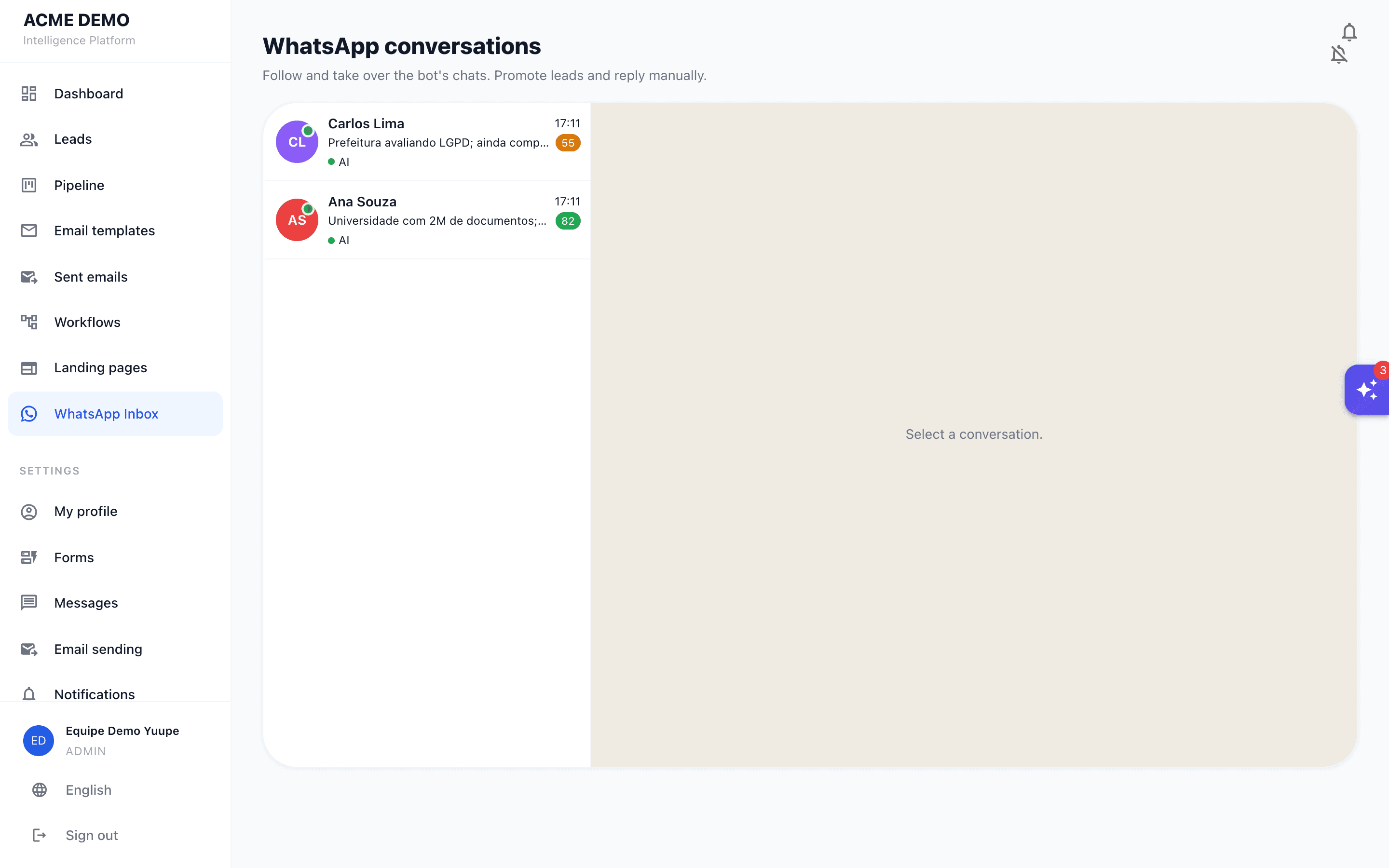 WhatsApp with an AI agent