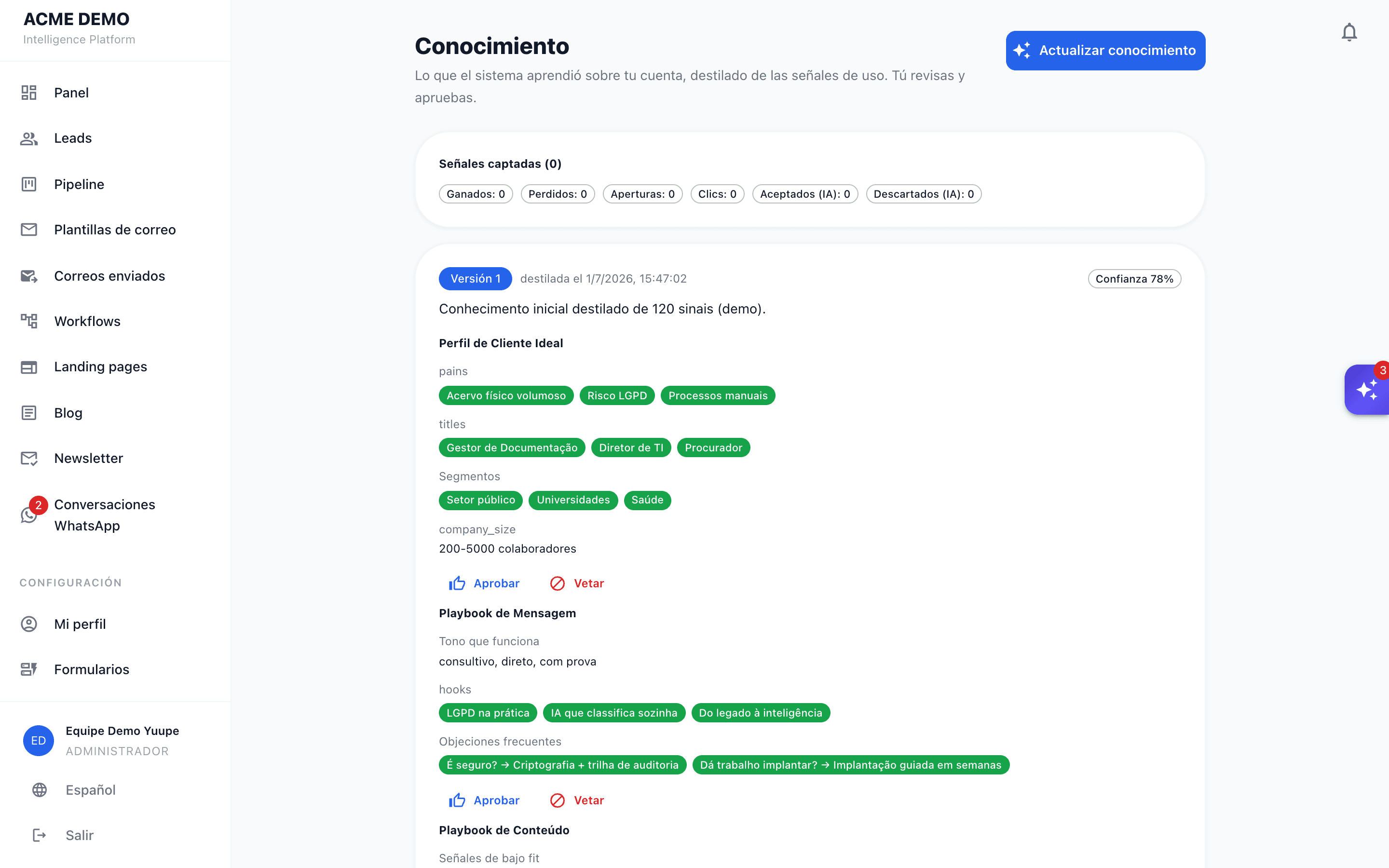 El Motor de Señales en acción