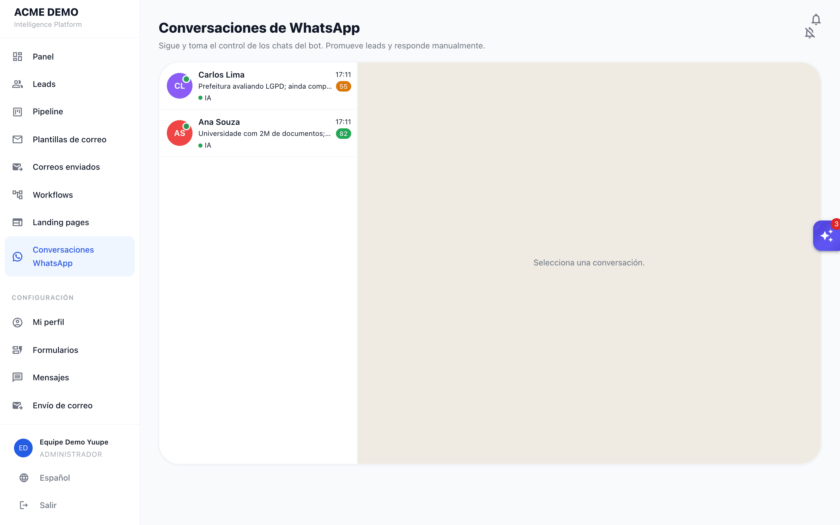WhatsApp con agente de IA